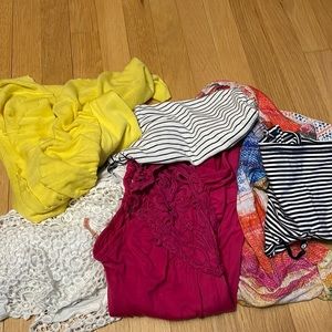Colorful lot of womens shirts, crop tops